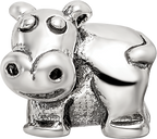 Sophia Jewelers Sterling Silver Kids Hippo Bead with Antiqued Finish 925