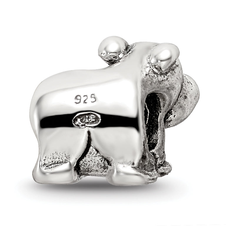 Sophia Jewelers Sterling Silver Kids Hippo Bead with Antiqued Finish 925