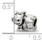 Sophia Jewelers Sterling Silver Kids Hippo Bead with Antiqued Finish 925