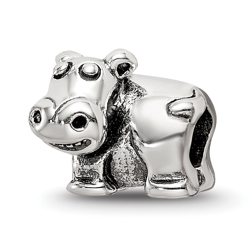 Sterling Silver Reflections Kids Hippo Bead Main image