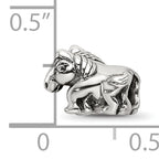 Sterling Silver 925 Kids Horse Bead with Antiqued Finish Solid Design