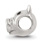 Sterling Silver 925 Kids Pig Bead with Antiqued Finish Solid Design