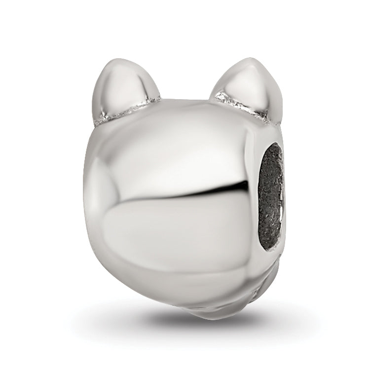 Sterling Silver 925 Kids Pig Bead with Antiqued Finish Solid Design