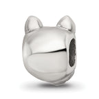 Sterling Silver 925 Kids Pig Bead with Antiqued Finish Solid Design