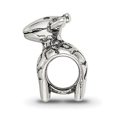 Sterling Silver 925 Kids Giraffe Bead with Antiqued Finish