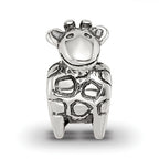 Sterling Silver 925 Kids Giraffe Bead with Antiqued Finish