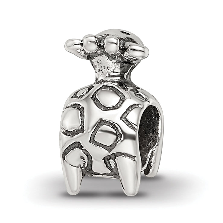 Sterling Silver 925 Kids Giraffe Bead with Antiqued Finish