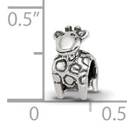 Sterling Silver 925 Kids Giraffe Bead with Antiqued Finish