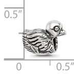 Sterling Silver 925 Kids Duck Bead with Antiqued Finish for Charm Bracelets