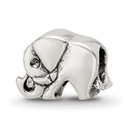 Sterling Silver 925 Kids Elephant Bead with Antiqued Finish Solid Design