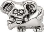 Sterling Silver 925 Antiqued Kids Elephant Bead Solid Cast Design