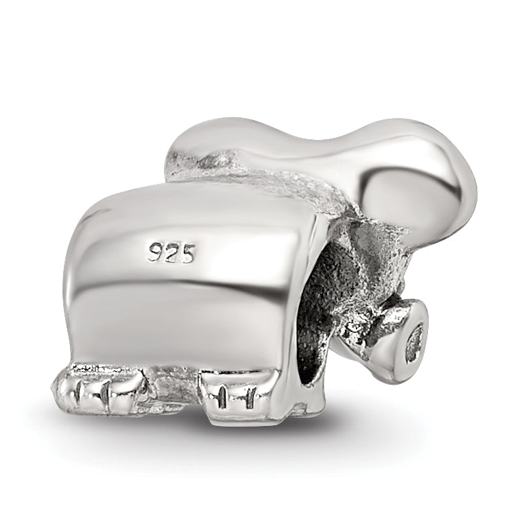 Sterling Silver 925 Antiqued Kids Elephant Bead Solid Cast Design