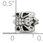 Sterling Silver 925 Kids Butterfly Bead with Antiqued Finish Solid Design