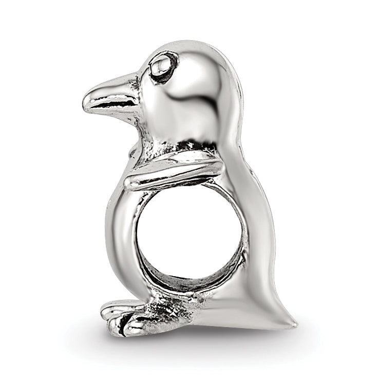 Sterling Silver 925 Kids Bird Bead Antiqued Solid Charm Secondary image