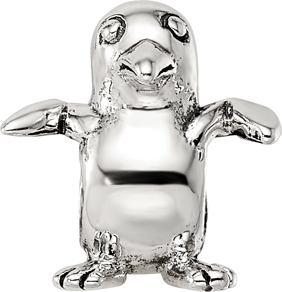 Sterling Silver 925 Kids Bird Bead Antiqued Solid Charm