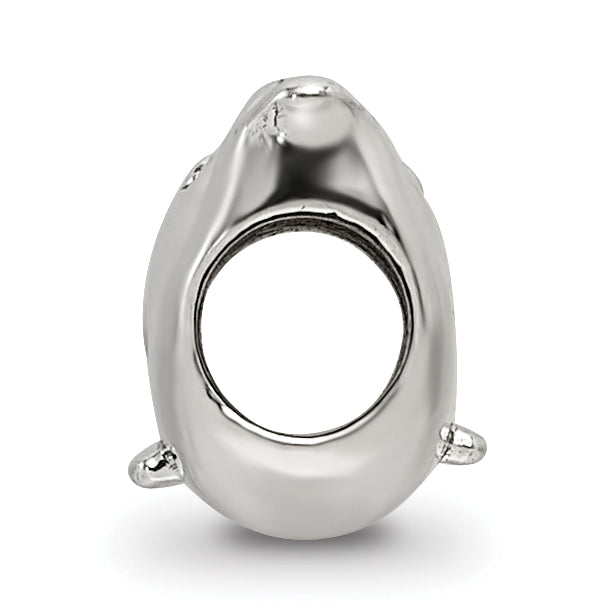 Sterling Silver 925 Kids Whale Bead with Antiqued Finish Solid and Casted Secondary image