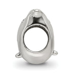 Sterling Silver 925 Kids Whale Bead with Antiqued Finish Solid and Casted