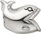 Sterling Silver 925 Kids Whale Bead with Antiqued Finish Solid and Casted