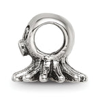 Sterling Silver 925 Kids Octopus Bead with Antiqued Finish Solid Design