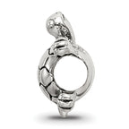 Sterling Silver 925 Kids Turtle Bead with Antiqued Finish Solid and Durable Design