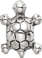 Sterling Silver 925 Kids Turtle Bead with Antiqued Finish Solid and Durable Design