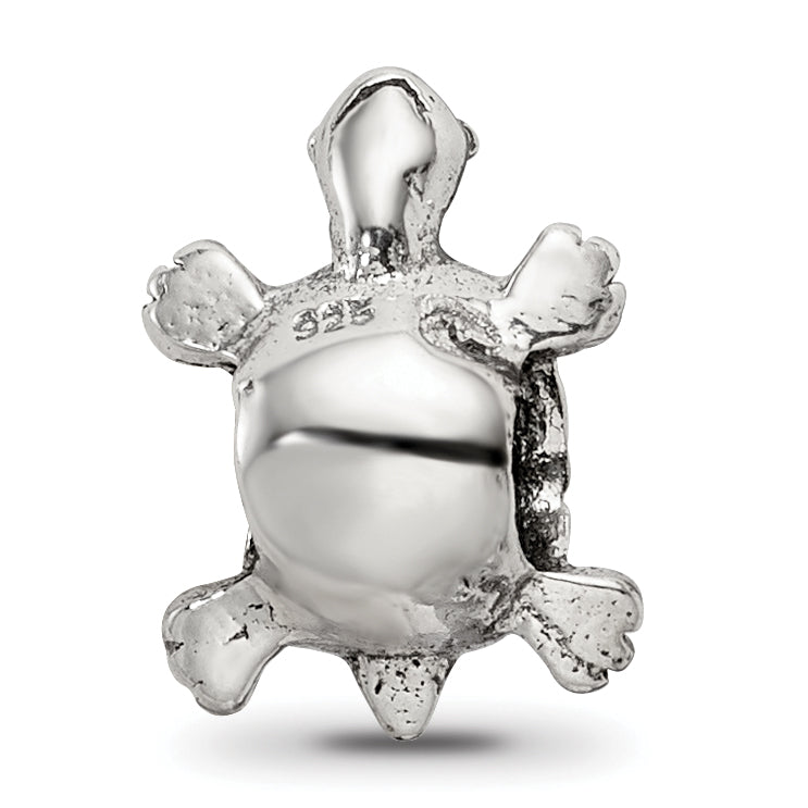 Sterling Silver 925 Kids Turtle Bead with Antiqued Finish Solid and Durable Design
