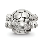 Sterling Silver 925 Kids Turtle Bead with Antiqued Finish Solid and Durable Design