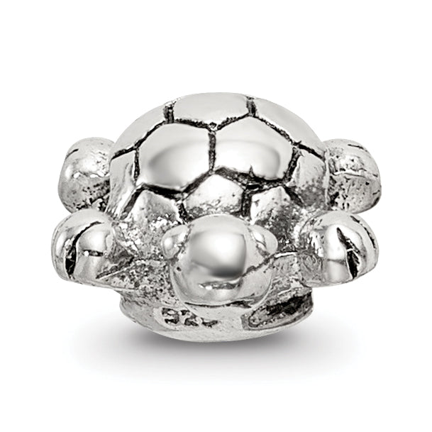 Sterling Silver 925 Kids Turtle Bead with Antiqued Finish Solid and Durable Design