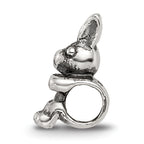 Sterling Silver 925 Kids Bunny Bead Antique Finish Solid Charm