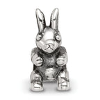 Sterling Silver 925 Kids Bunny Bead Antique Finish Solid Charm