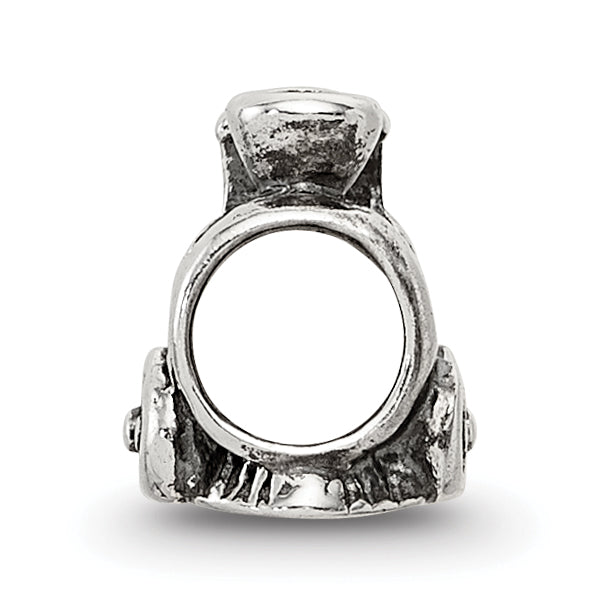Sterling Silver 925 Kids Train Bead with Antiqued Finish Solid Charm Secondary image