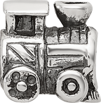 Sterling Silver 925 Kids Train Bead with Antiqued Finish Solid Charm