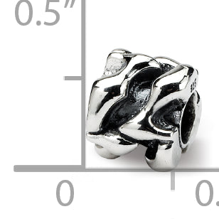 Sterling Silver 925 Kids High Heel Bead with Antiqued Finish, Solid Quality
