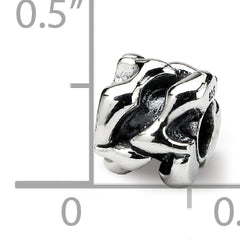 Sterling Silver 925 Kids High Heel Bead with Antiqued Finish, Solid Quality