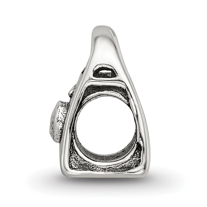 Sterling Silver 925 Kids CZ Handbag Bead with Antiqued Finish