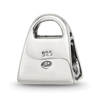 Sterling Silver 925 Kids CZ Handbag Bead with Antiqued Finish