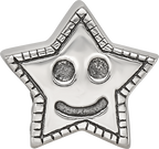 Sterling Silver 925 Kids Smiley Star Bead with Antiqued Finish