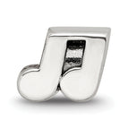 Sterling Silver 925 Kids Bead with Music Note Design Antiqued Finish
