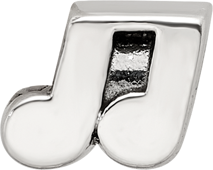 Sterling Silver 925 Kids Bead with Music Note Design Antiqued Finish