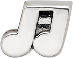 Sterling Silver 925 Kids Bead with Music Note Design Antiqued Finish