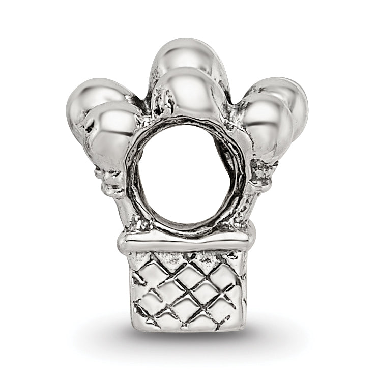 Sterling Silver 925 Kids Balloon Bead with Antiqued Finish