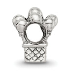 Sterling Silver 925 Kids Balloon Bead with Antiqued Finish