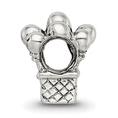 Sterling Silver 925 Kids Balloon Bead with Antiqued Finish