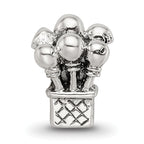Sterling Silver 925 Kids Balloon Bead with Antiqued Finish