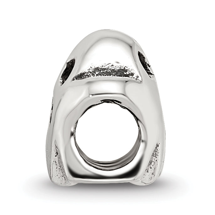Sterling Silver 925 Kids Ghost Bead with Antiqued Finish Solid Design Secondary image