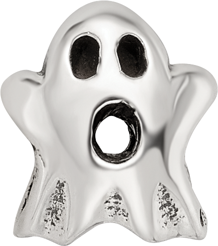Sterling Silver 925 Kids Ghost Bead with Antiqued Finish Solid Design