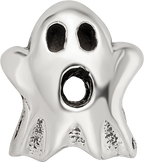 Sterling Silver 925 Kids Ghost Bead with Antiqued Finish Solid Design