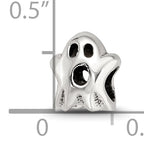 Sterling Silver 925 Kids Ghost Bead with Antiqued Finish Solid Design