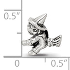 Sterling Silver 925 Kids Witch Bead with Antiqued Finish Solid Design