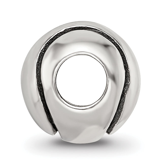 Sterling Silver 925 Antiqued Kids Tennis Ball Bead Solid Design Secondary image